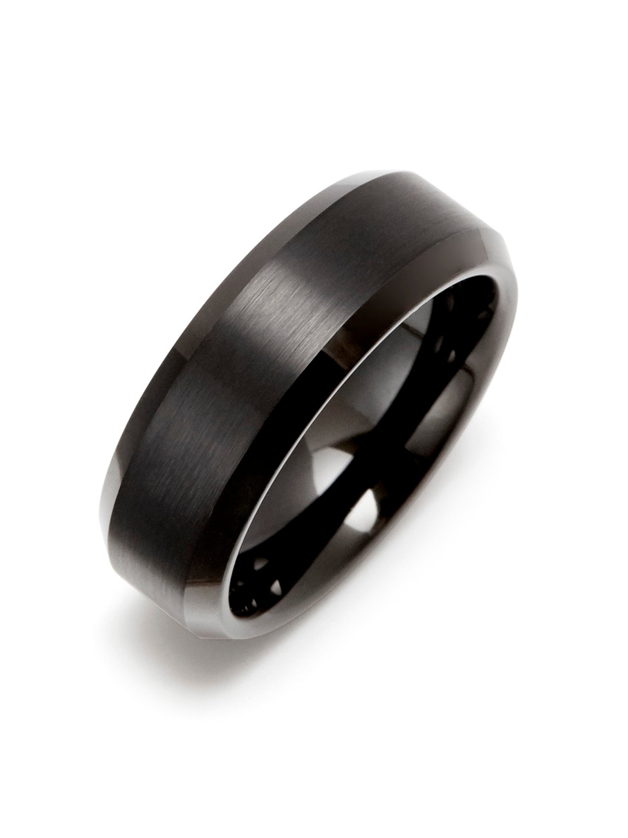  Kenneth Roberts Men's Black Tungsten Ring - Black - Bonton