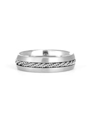 Men's Engravable Rope Inlay Ring