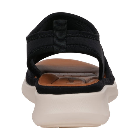 Women's Romy Black Stretch Lycra Wedge Sandals