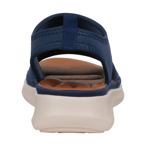 Women's Romy Navy Stretch Lycra Wedge Sandals
