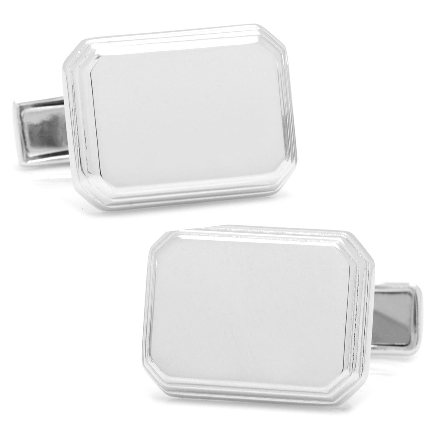  Cufflinks Sterling Rectangular Engravable Cufflinks - Default Title - Bonton