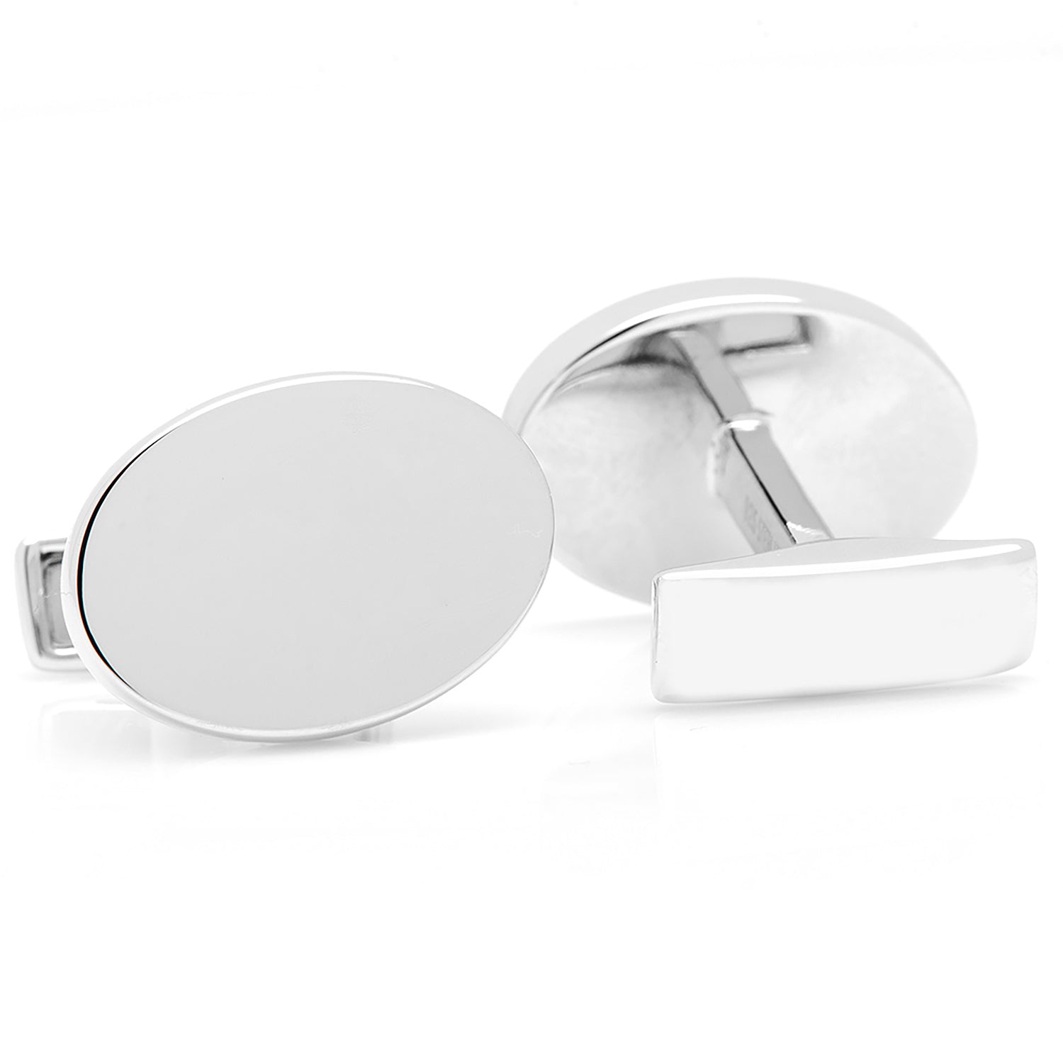  Cufflinks Engraved Precious Moments Sterling Silver Oval Cufflinks - Default Title - Bonton