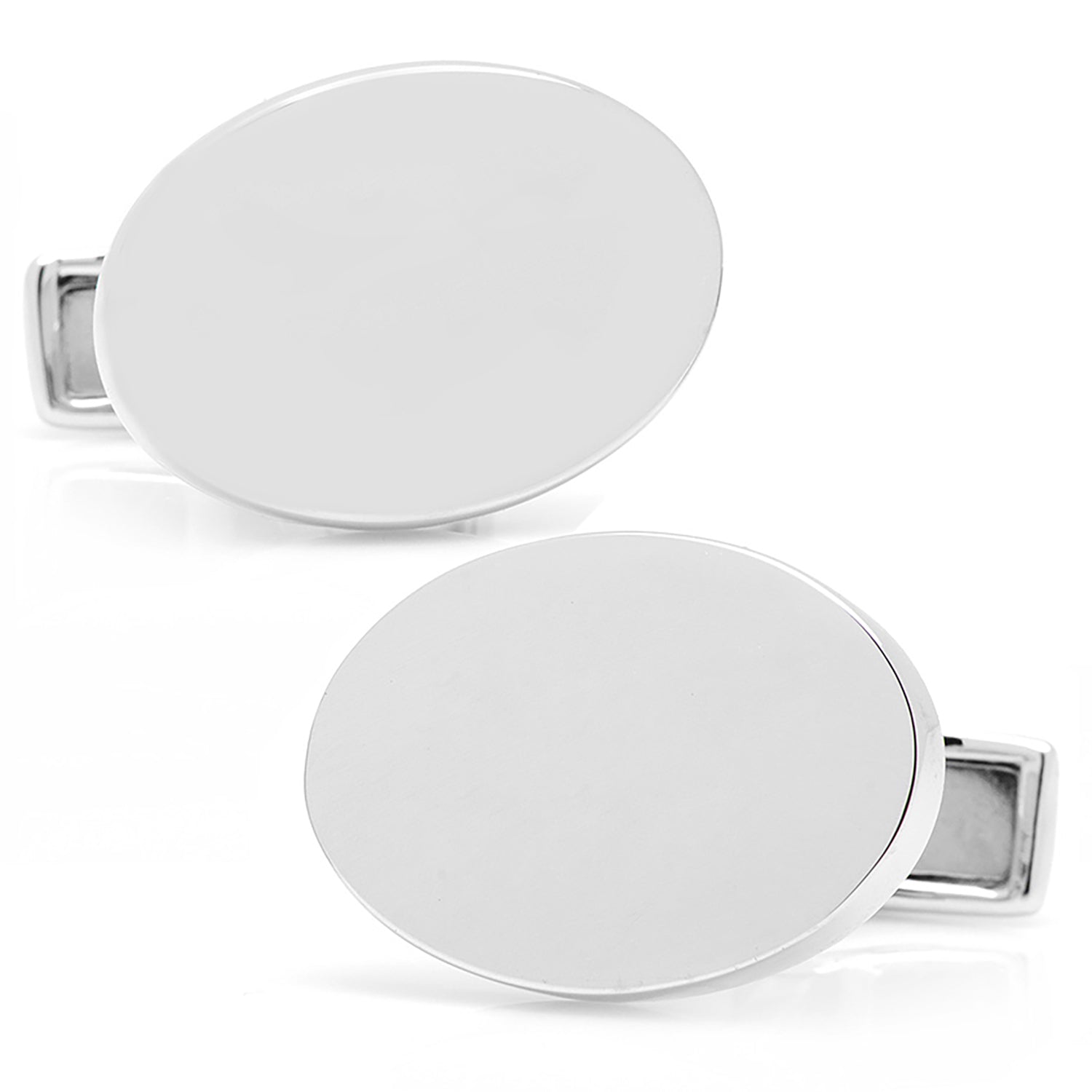  Cufflinks Engraved Precious Moments Sterling Silver Oval Cufflinks - Default Title - Bonton