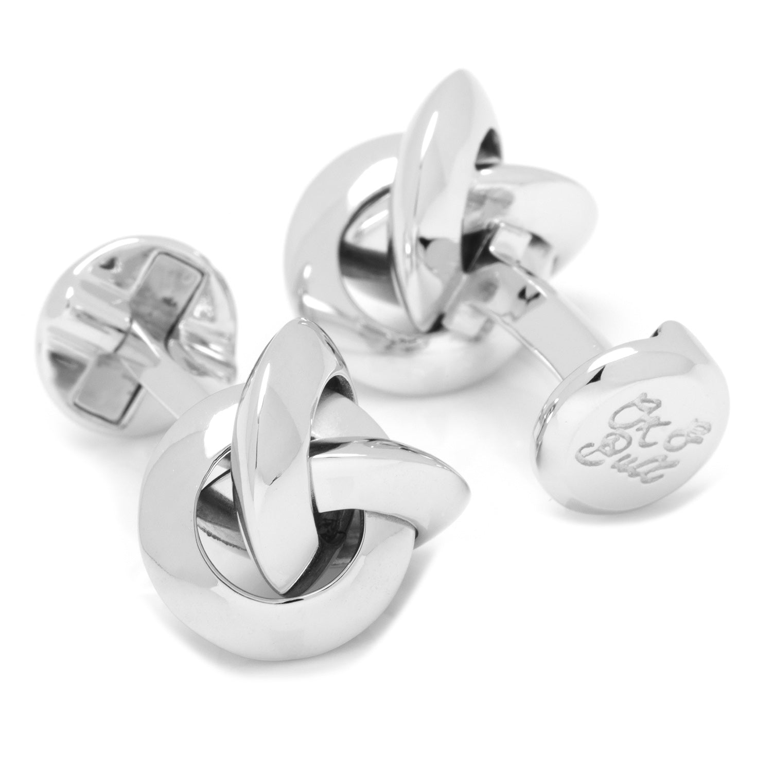  Cufflinks Sterling Silver Knot Cufflinks - Default Title - Bonton