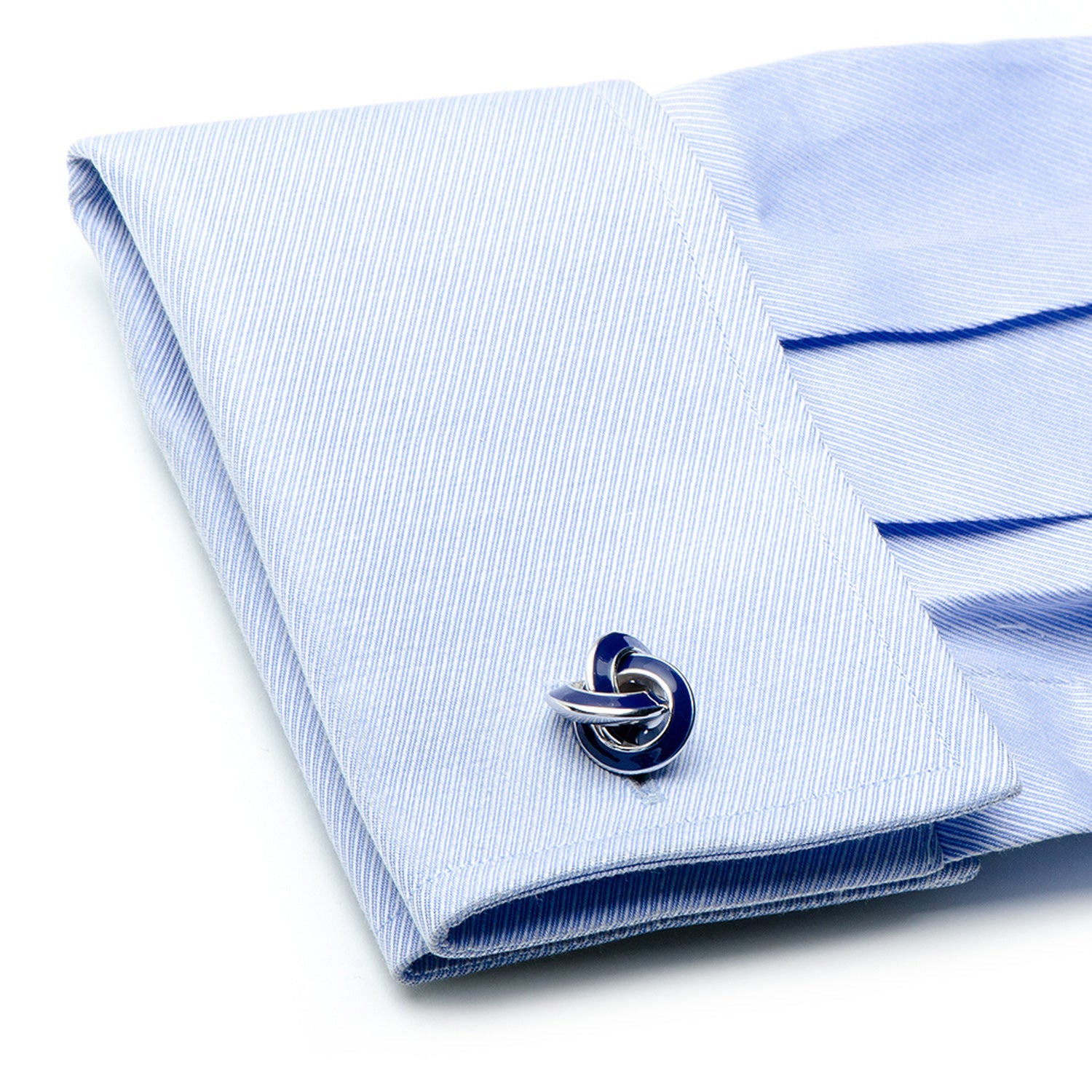  Cufflinks Sterling Blue Enamel Knot Cufflinks - Default Title - Bonton