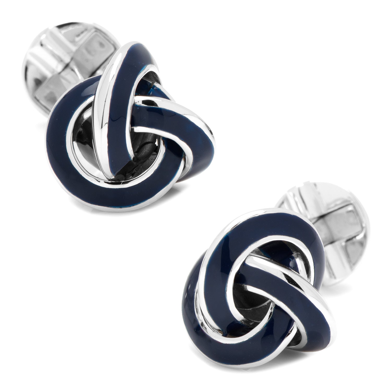  Cufflinks Sterling Blue Enamel Knot Cufflinks - Default Title - Bonton