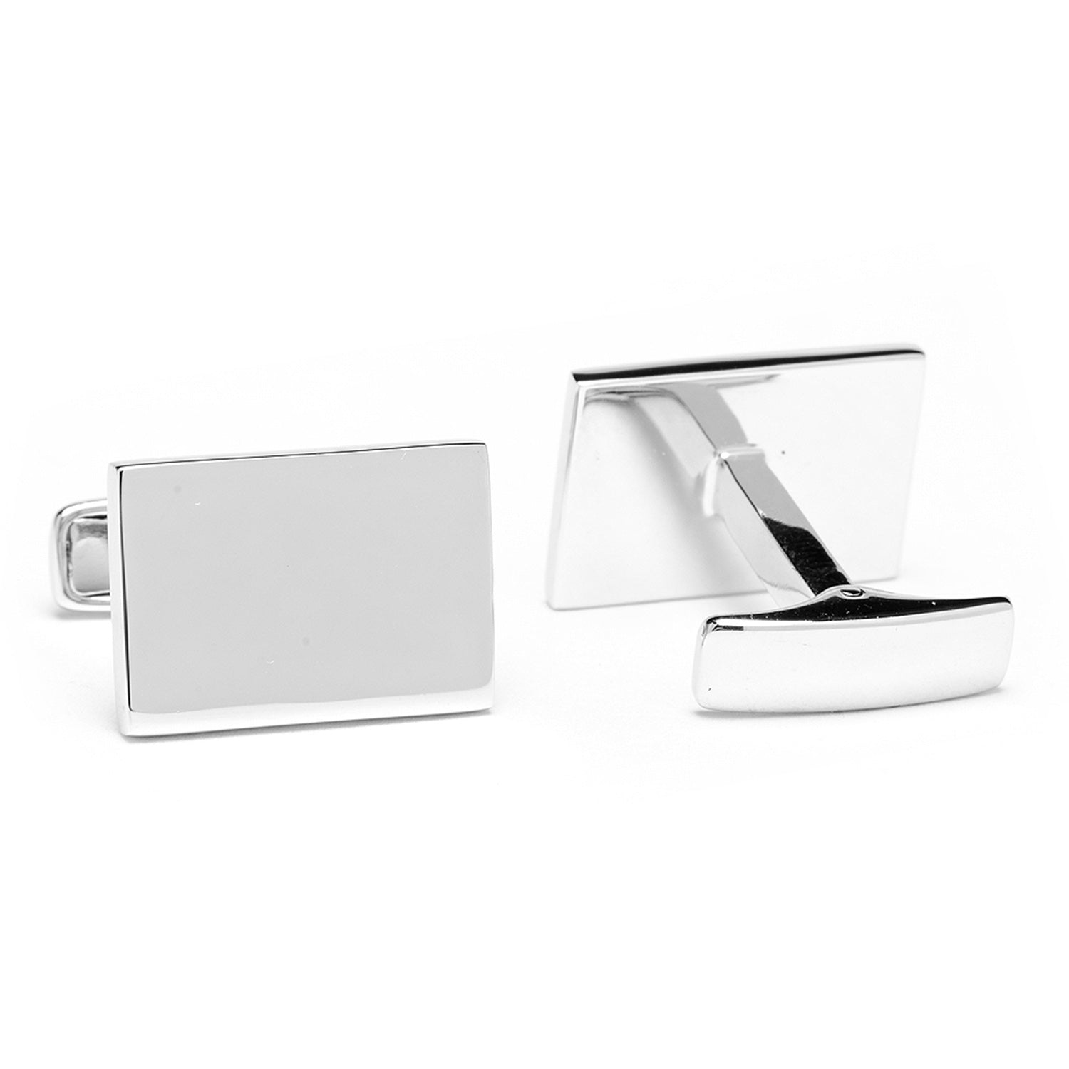  Cufflinks Sterling Silver Infinity Edge Rectangle Engravable Cufflinks - Default Title - Bonton