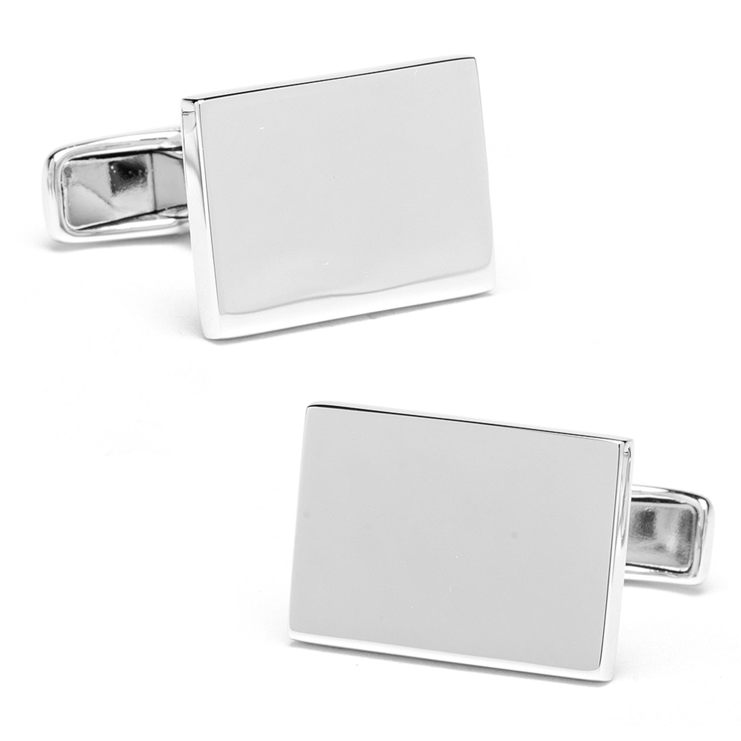  Cufflinks Sterling Silver Infinity Edge Rectangle Engravable Cufflinks - Default Title - Bonton