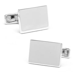 Sterling Silver Infinity Edge Rectangle Engravable Cufflinks