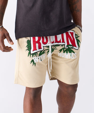 Cheech & Chong Rollin Mesh Short - Khaki
