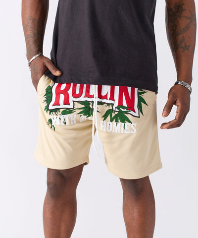 Cheech & Chong Rollin Mesh Short - Khaki