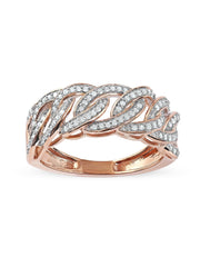 1/4ct TDW Diamond Double Cuban Link Mens Ring