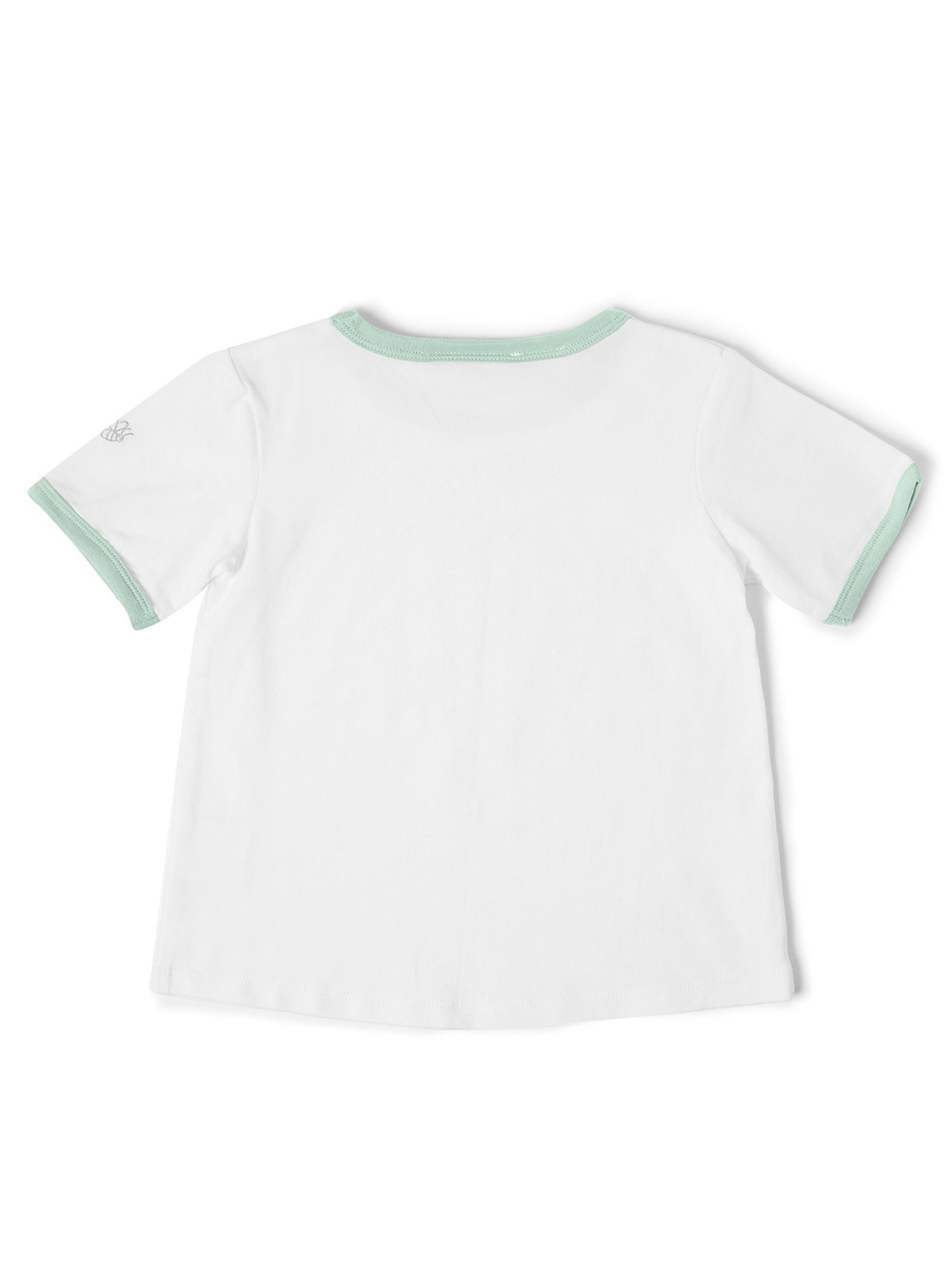  Dotty Dungarees Short Sleeve Cotton Ringer Jack Tee - Green - Bonton