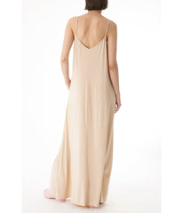 Roral VNeck with Adjustable Strap and Side Pockets Symmetrical Maxi Dress Ivory