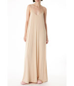 Roral VNeck with Adjustable Strap and Side Pockets Symmetrical Maxi Dress Ivory