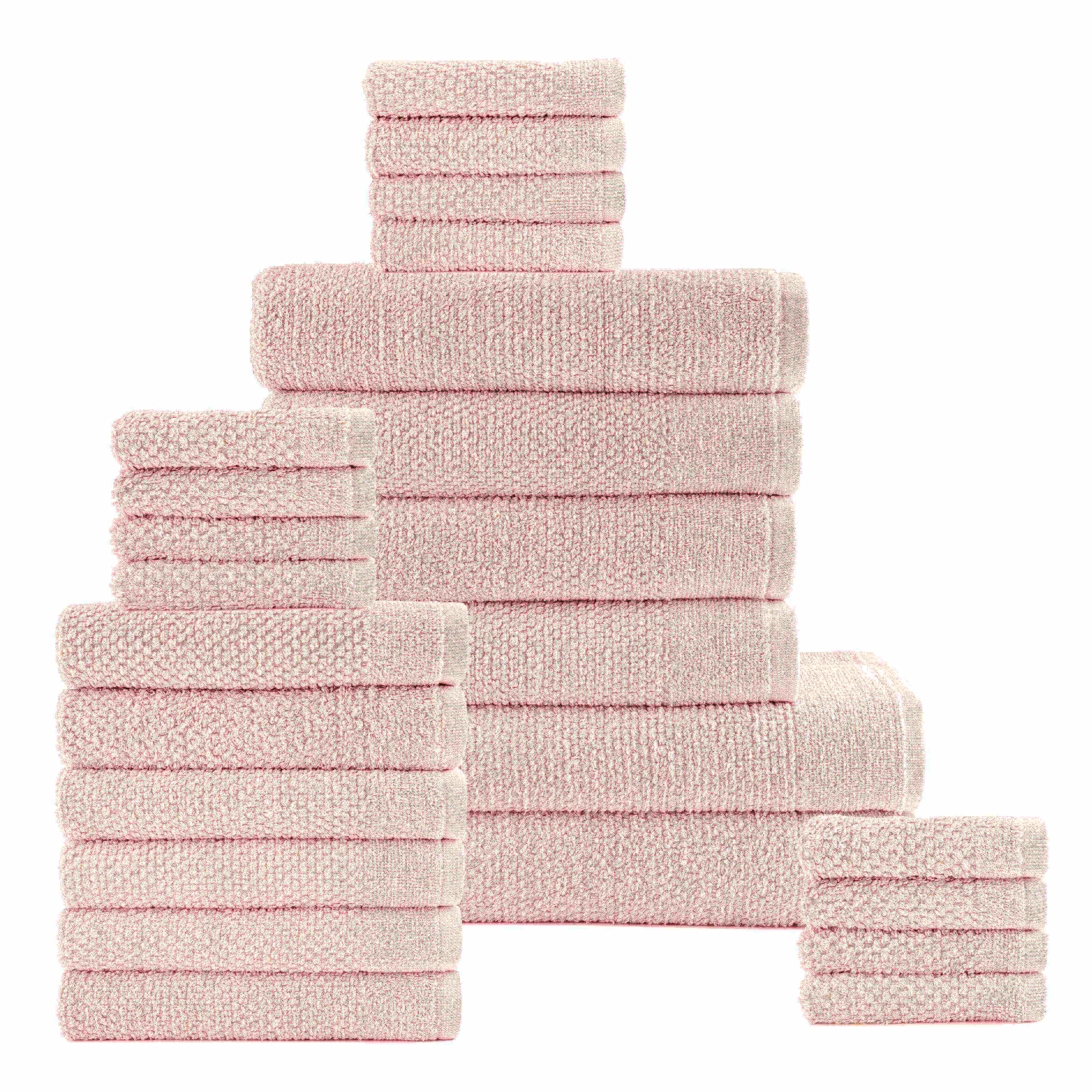  Dan River Dan River 24 Piece Popcorn Cotton Bath Towel Set. - Aqua - Bonton