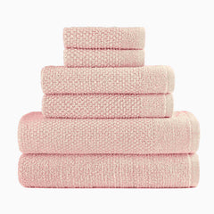 Dan River 6 Piece Popcorn Cotton Bath Towel Set.