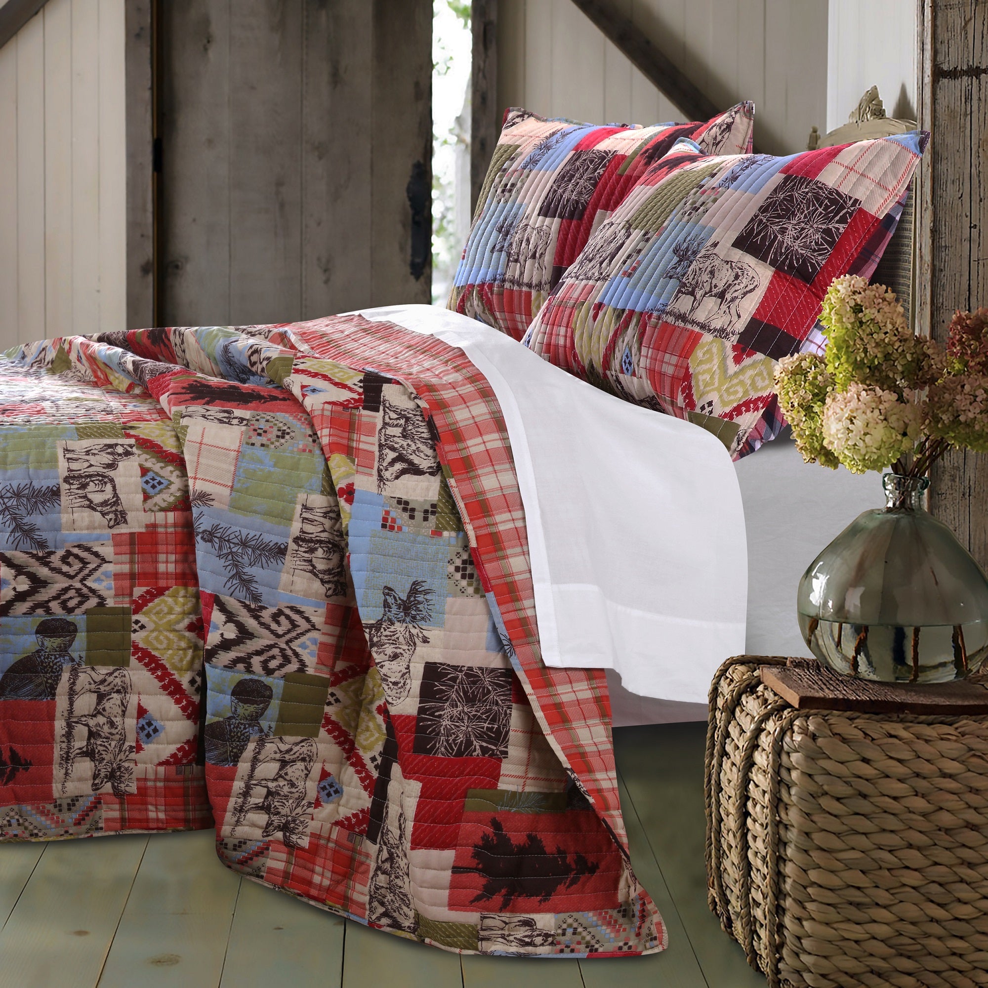  Greenland Home Fashions Rustic Lodge Great Outdoors Quilt Set - Multi - Bonton