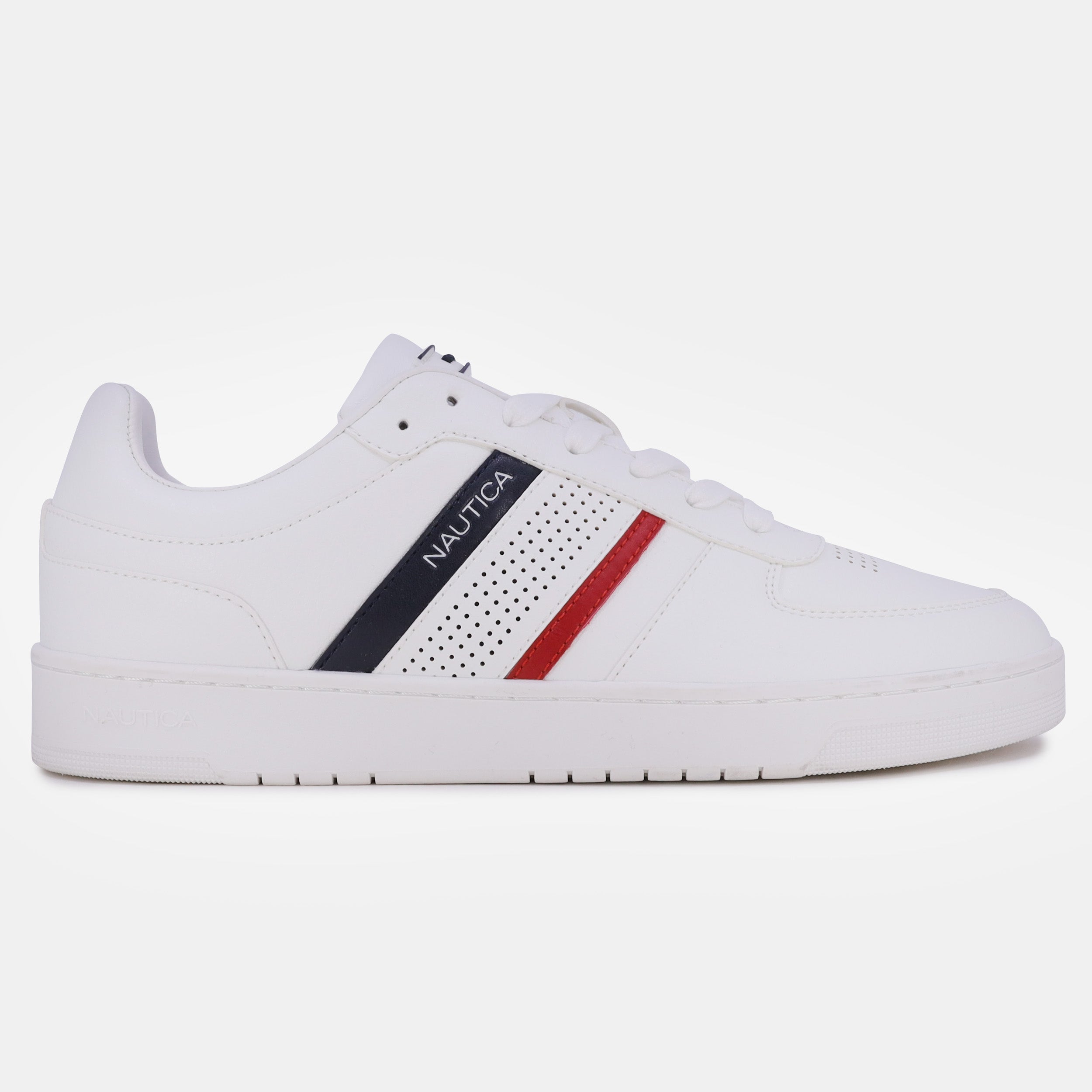  Nautica Ryerson Casual Court Sneaker - White/Navy/Red - Bonton