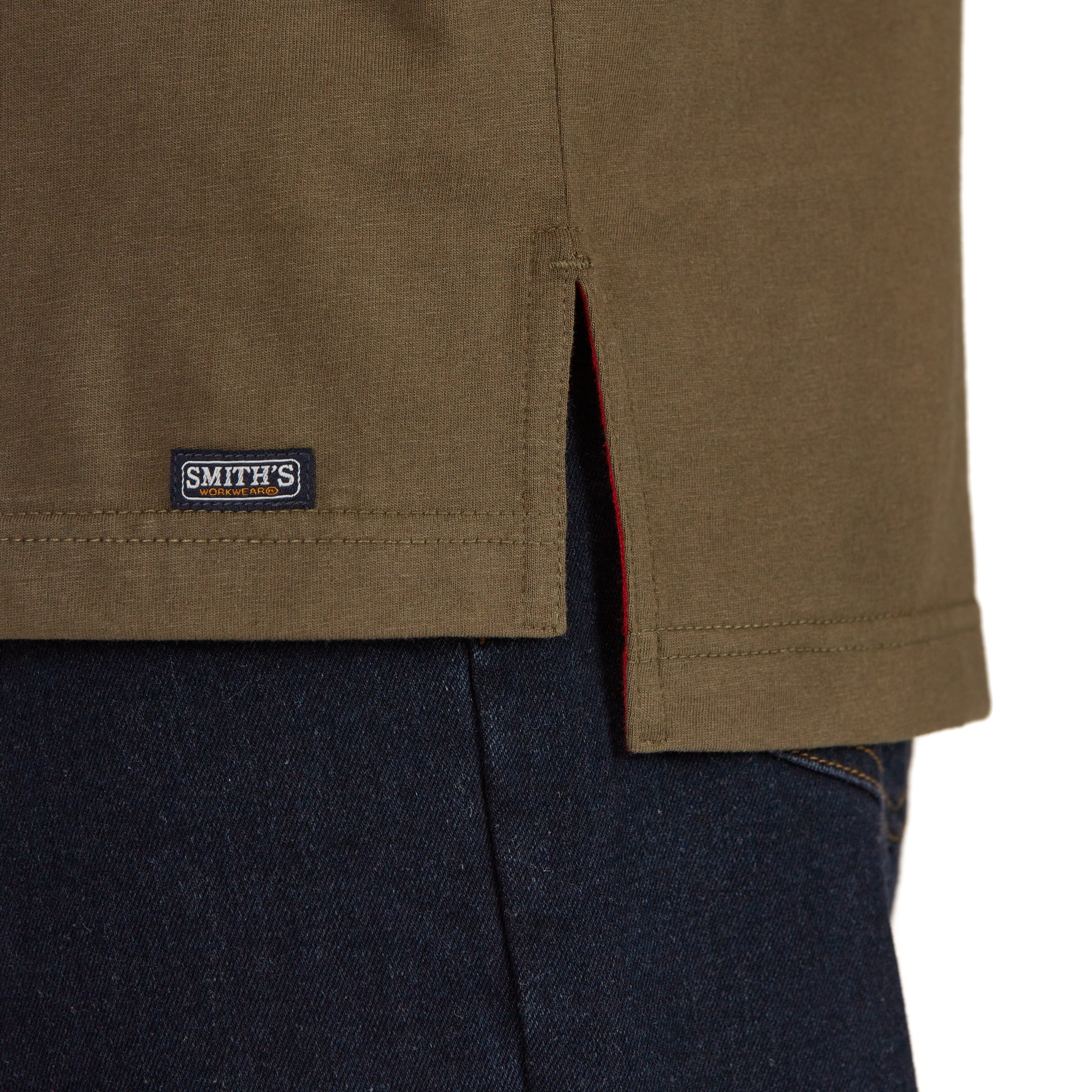  Smith's Workwear Extended-Tail Long Sleeve Pocket Shirt - Dark Olive - Bonton