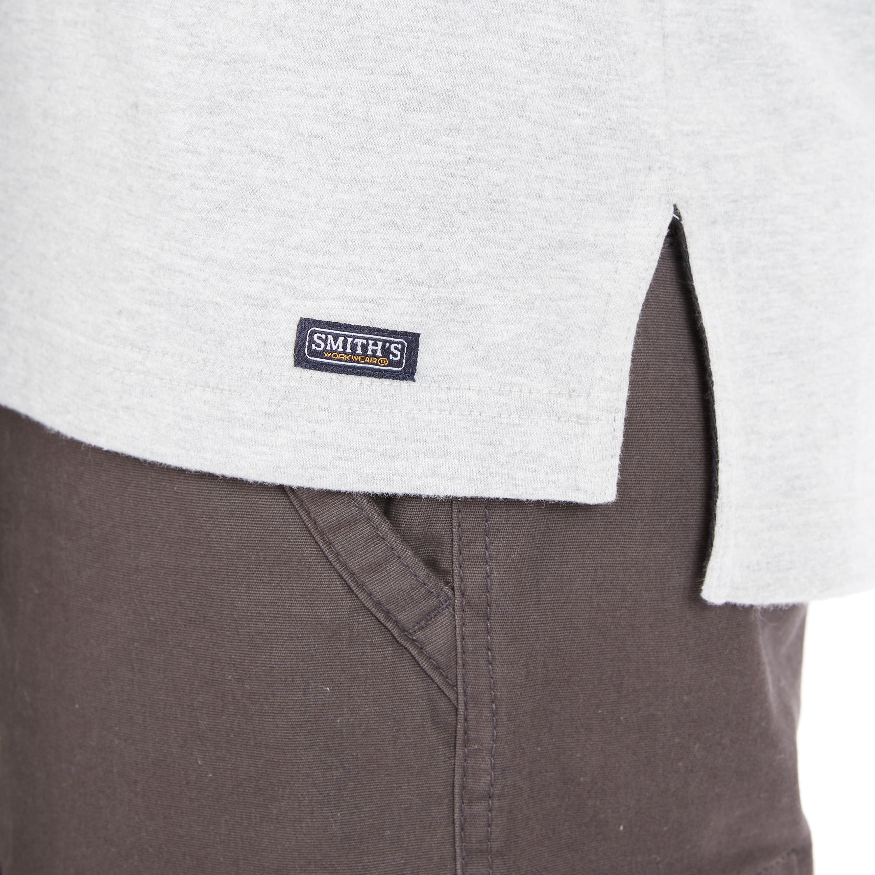  Smith's Workwear Extended-Tail Long Sleeve Pocket Shirt - Heather Grey - Bonton