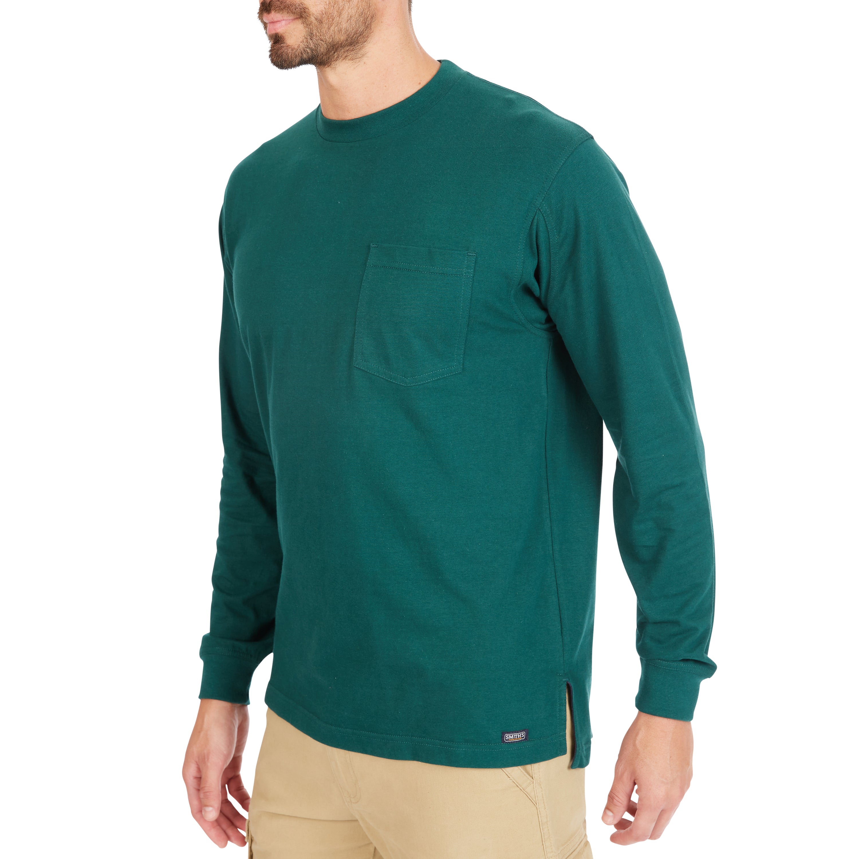  Smith's Workwear Extended-Tail Long Sleeve Pocket Shirt - Spruce Pine - Bonton