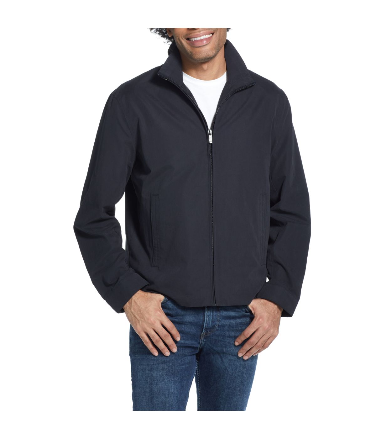  Weatherproof Men's Microfiber Light Weight Bomber Jacket - Navy - Bonton