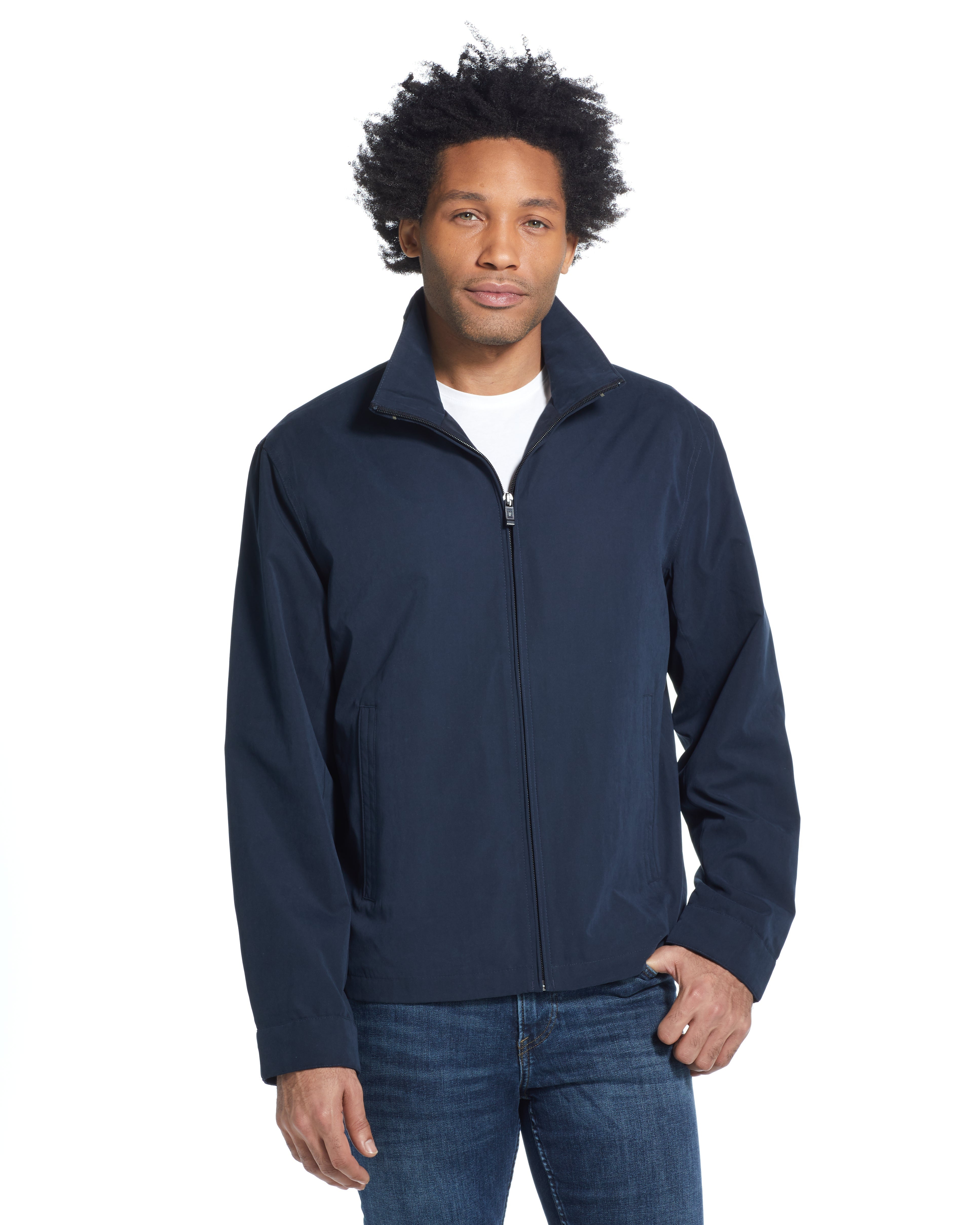  Weatherproof Men's Microfiber Light Weight Bomber Jacket - Black - Bonton