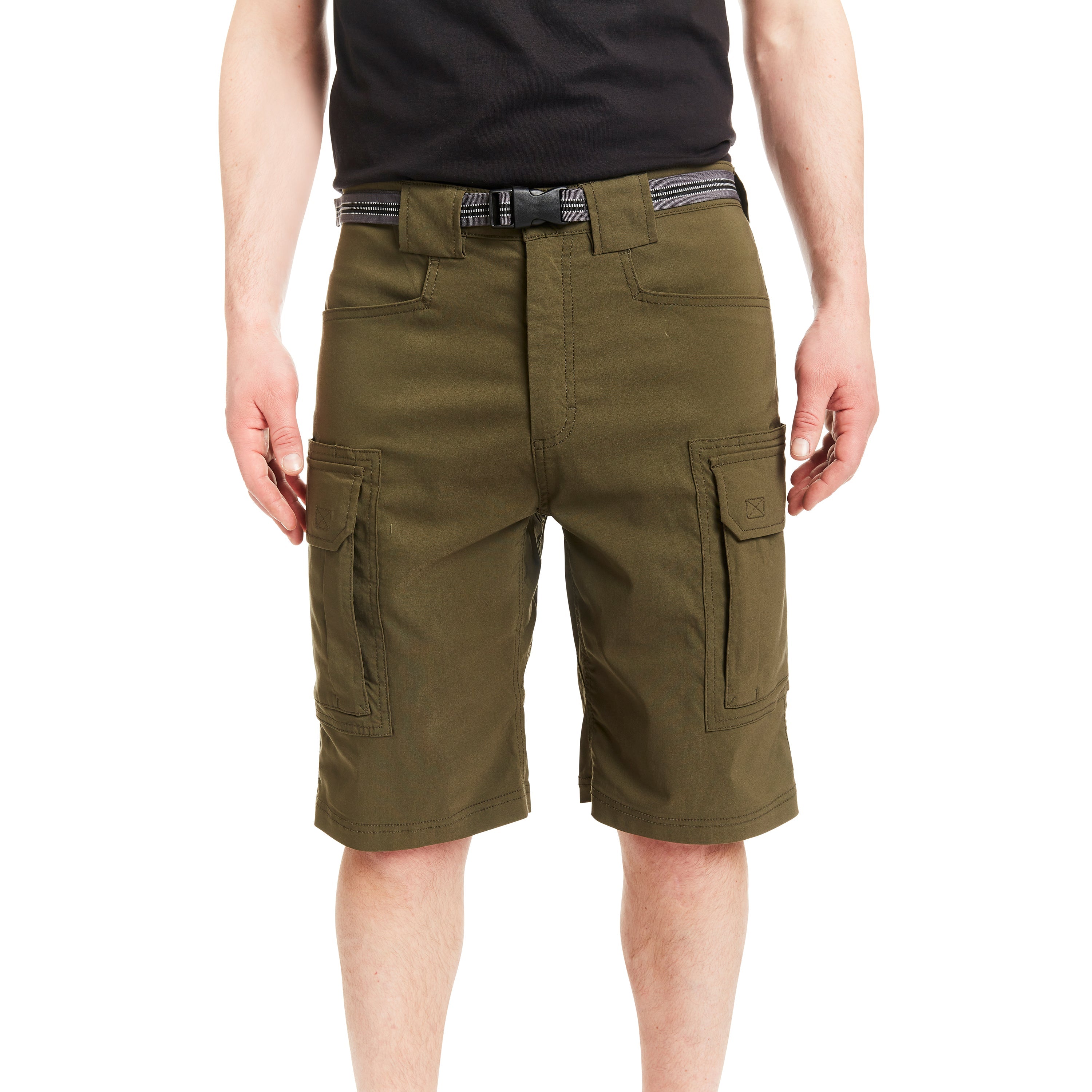  Smith's Workwear Belted Stretch Gusset Work Short - Aged Olive - Bonton