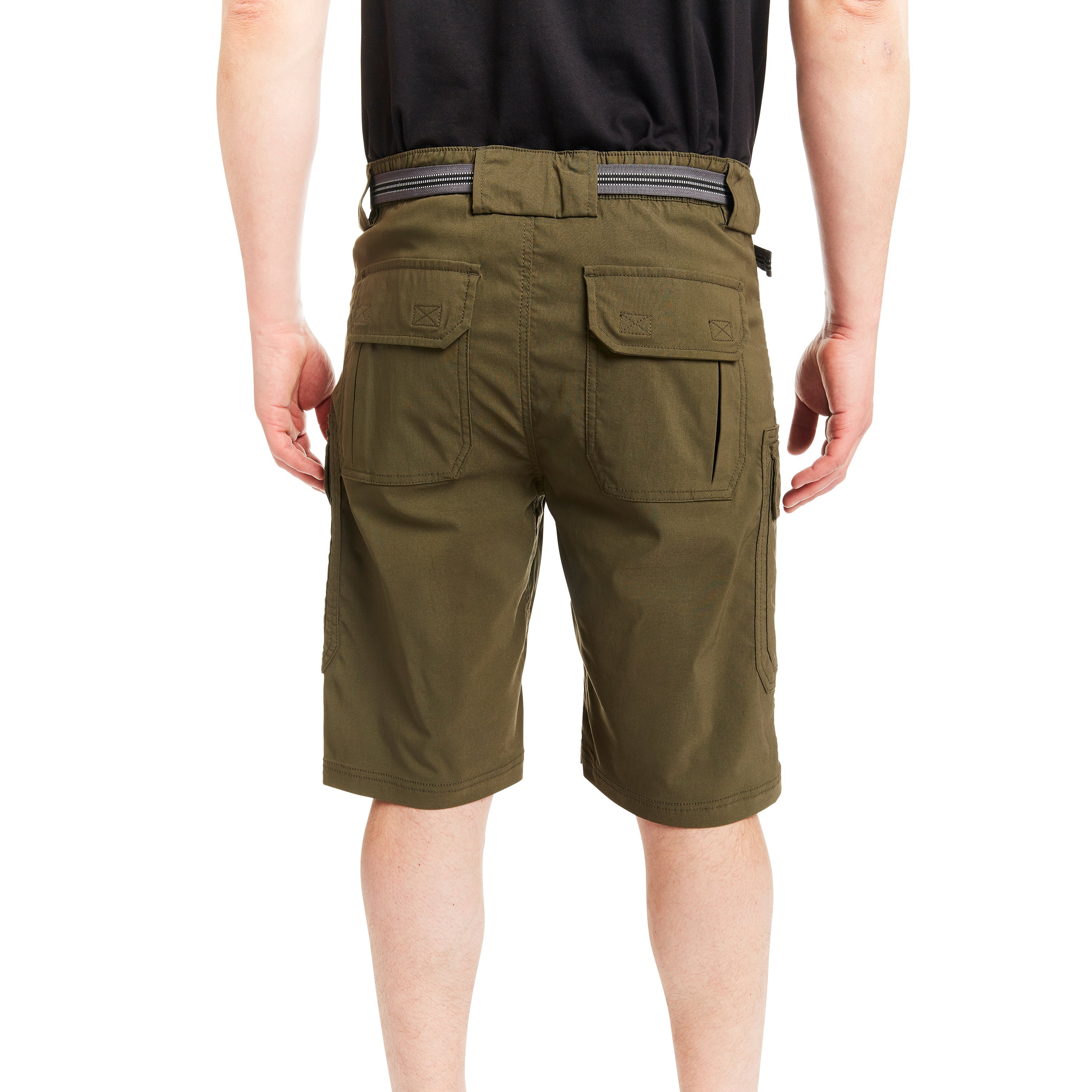  Smith's Workwear Belted Stretch Gusset Work Short - Aged Olive - Bonton