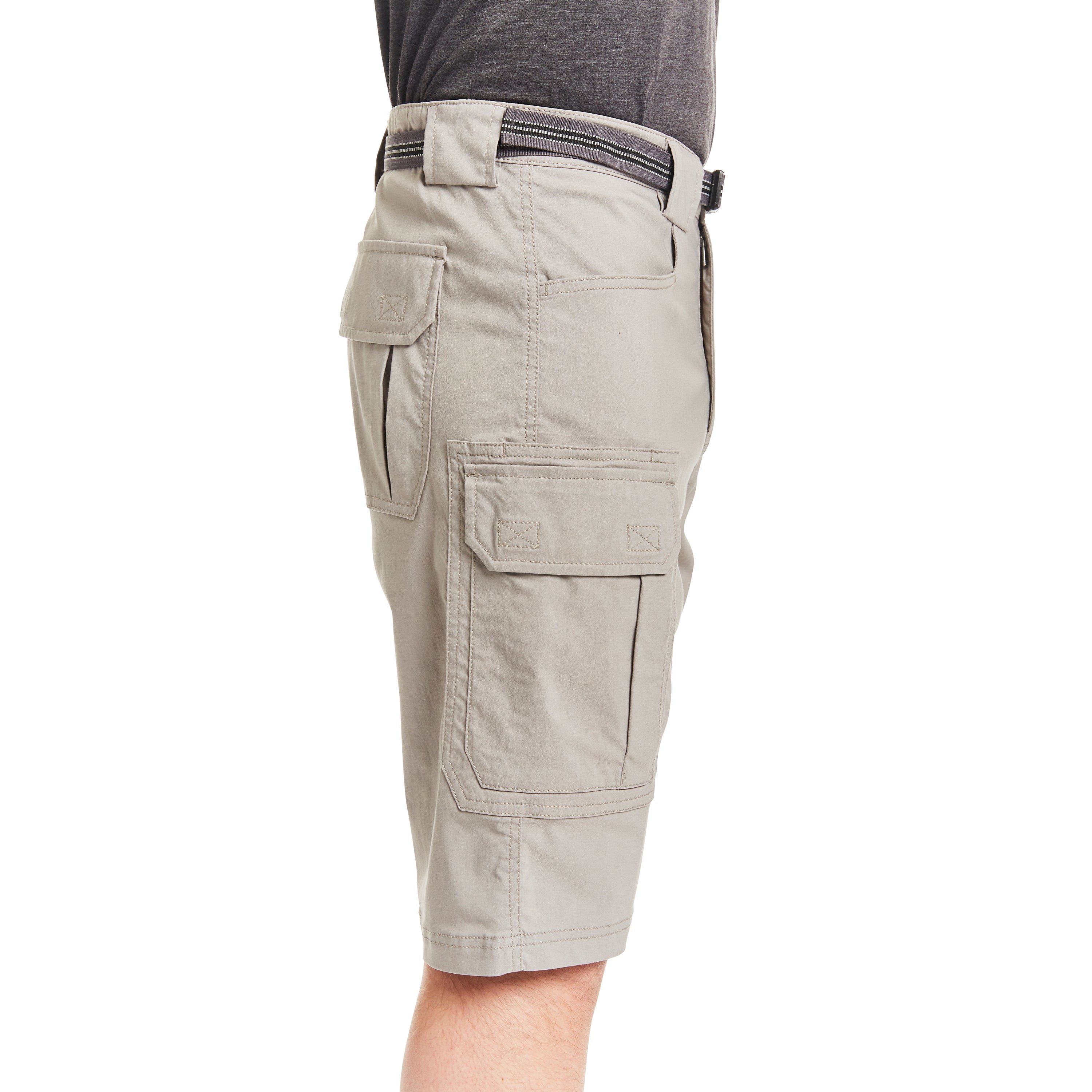  Smith's Workwear Belted Stretch Gusset Work Short - Light Bark - Bonton