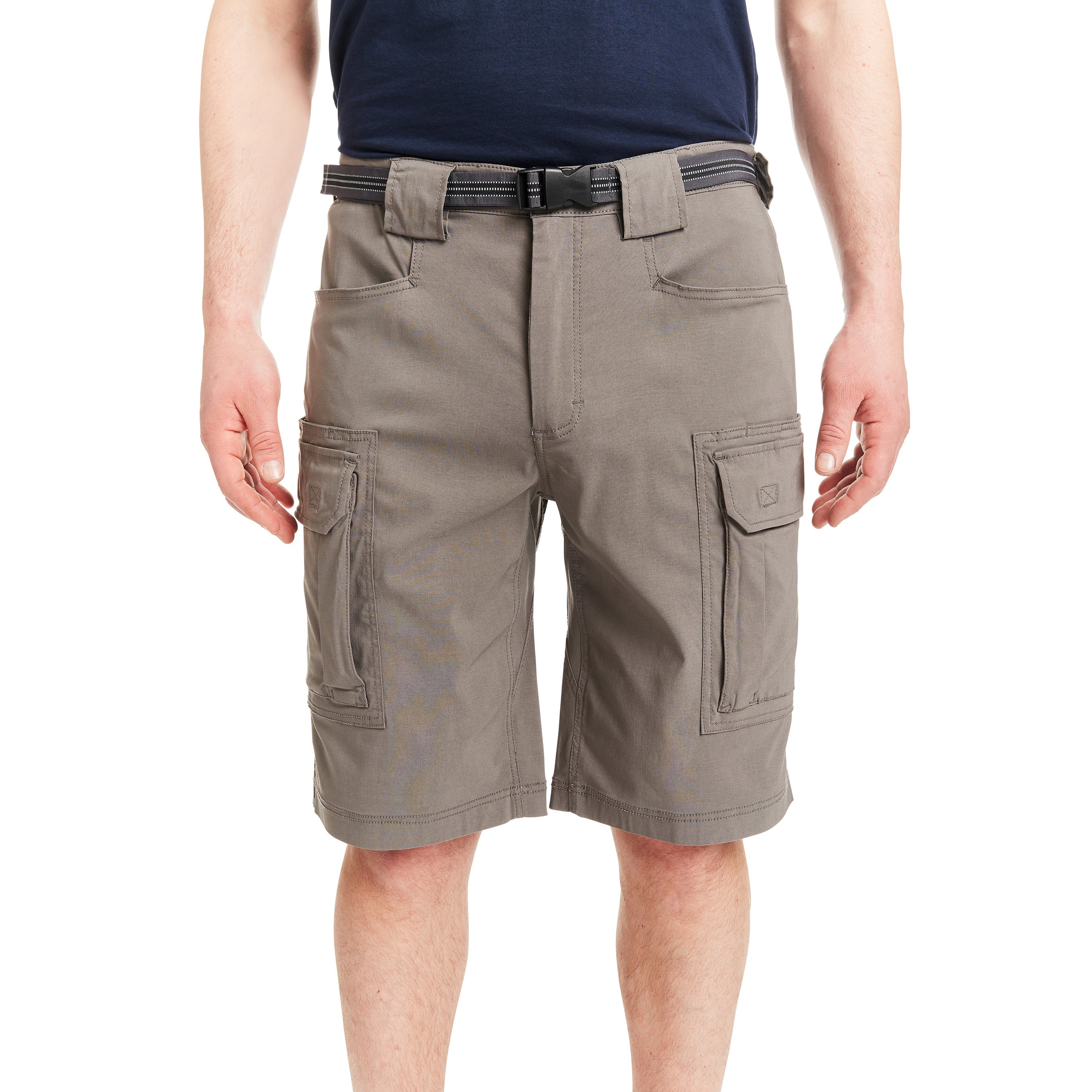  Smith's Workwear Belted Stretch Gusset Work Short - Light Bark - Bonton