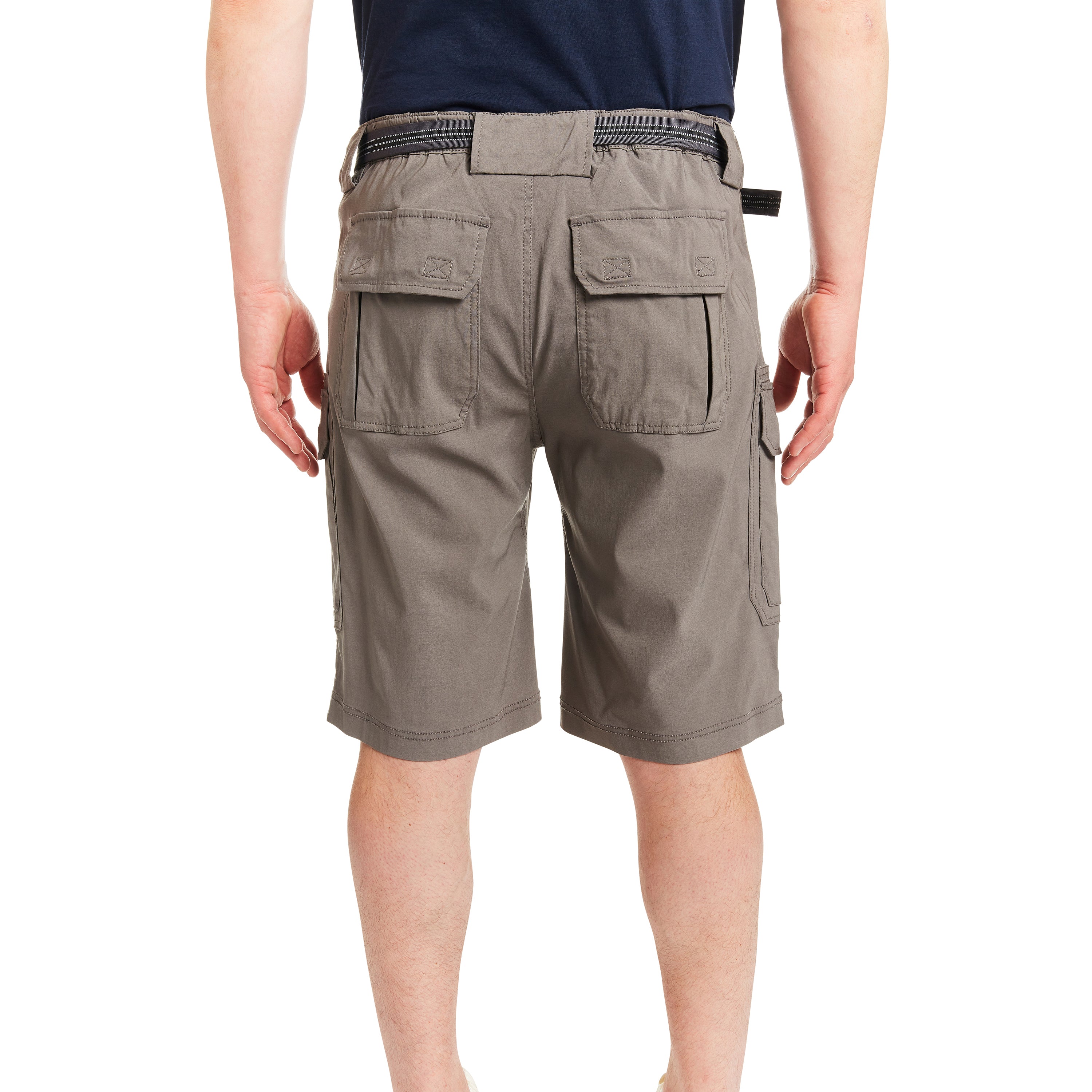  Smith's Workwear Belted Stretch Gusset Work Short - Light Bark - Bonton