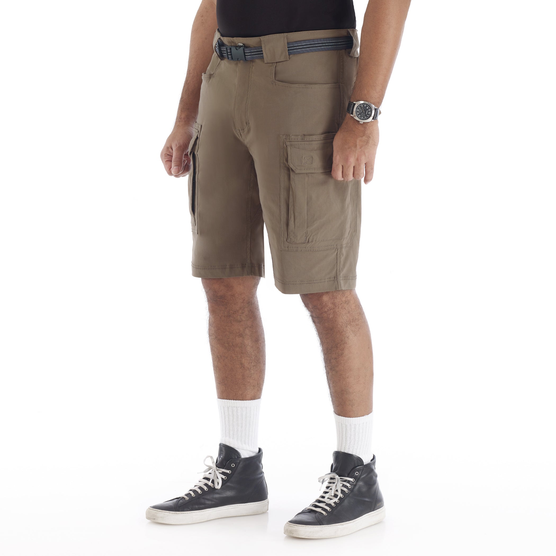  Smith's Workwear Belted Stretch Gusset Work Short - Aged Olive - Bonton