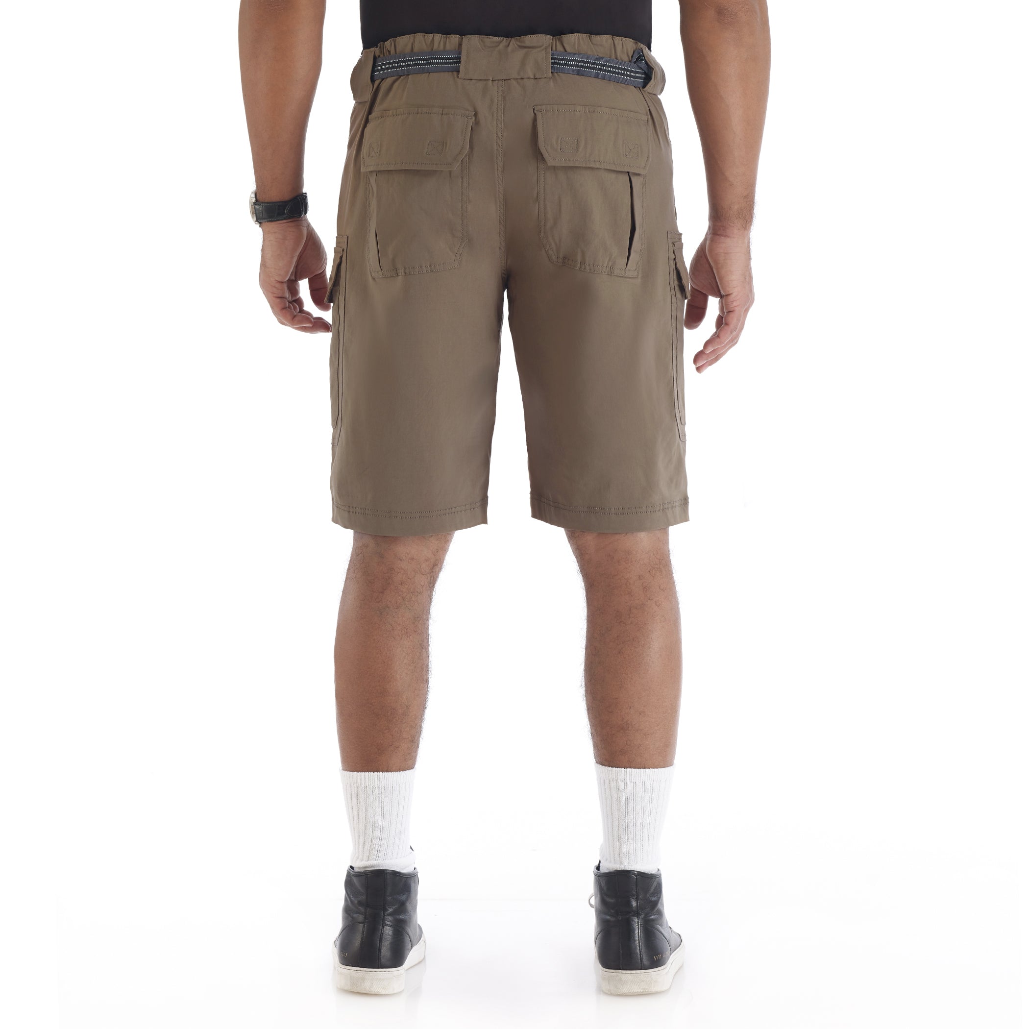  Smith's Workwear Belted Stretch Gusset Work Short - Light Bark - Bonton