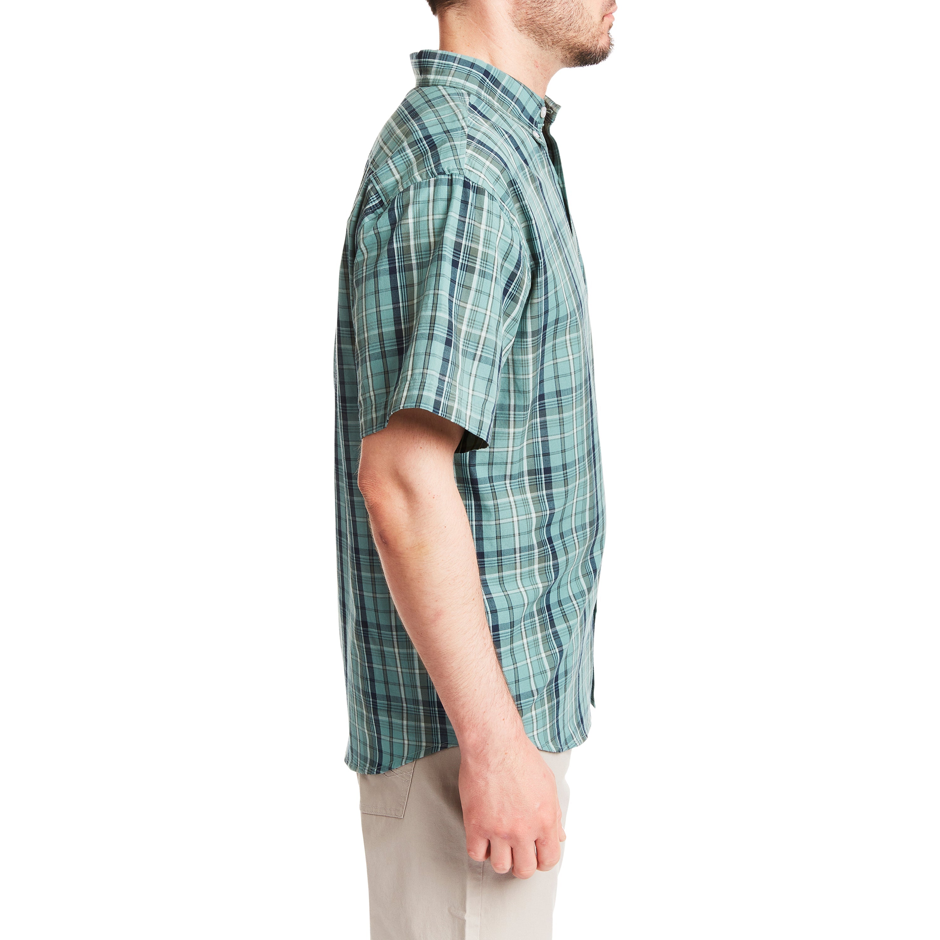  Smith's Workwear Short Sleeve Cotton Plaid Shirt - Sage-444 - Bonton