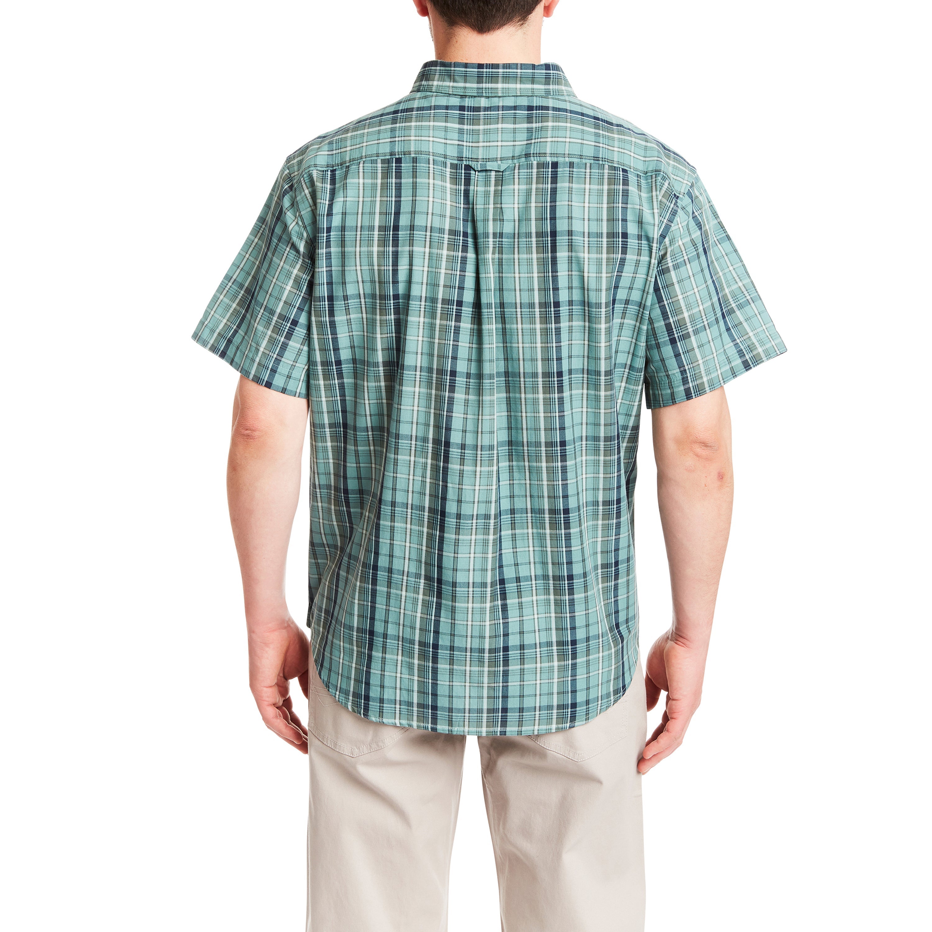  Smith's Workwear Short Sleeve Cotton Plaid Shirt - Sage-444 - Bonton