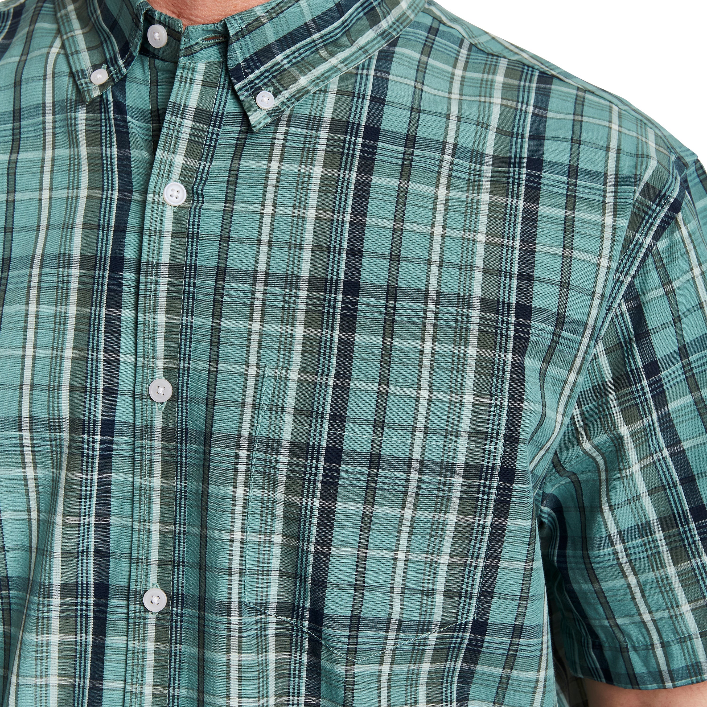  Smith's Workwear Short Sleeve Cotton Plaid Shirt - Sage-444 - Bonton