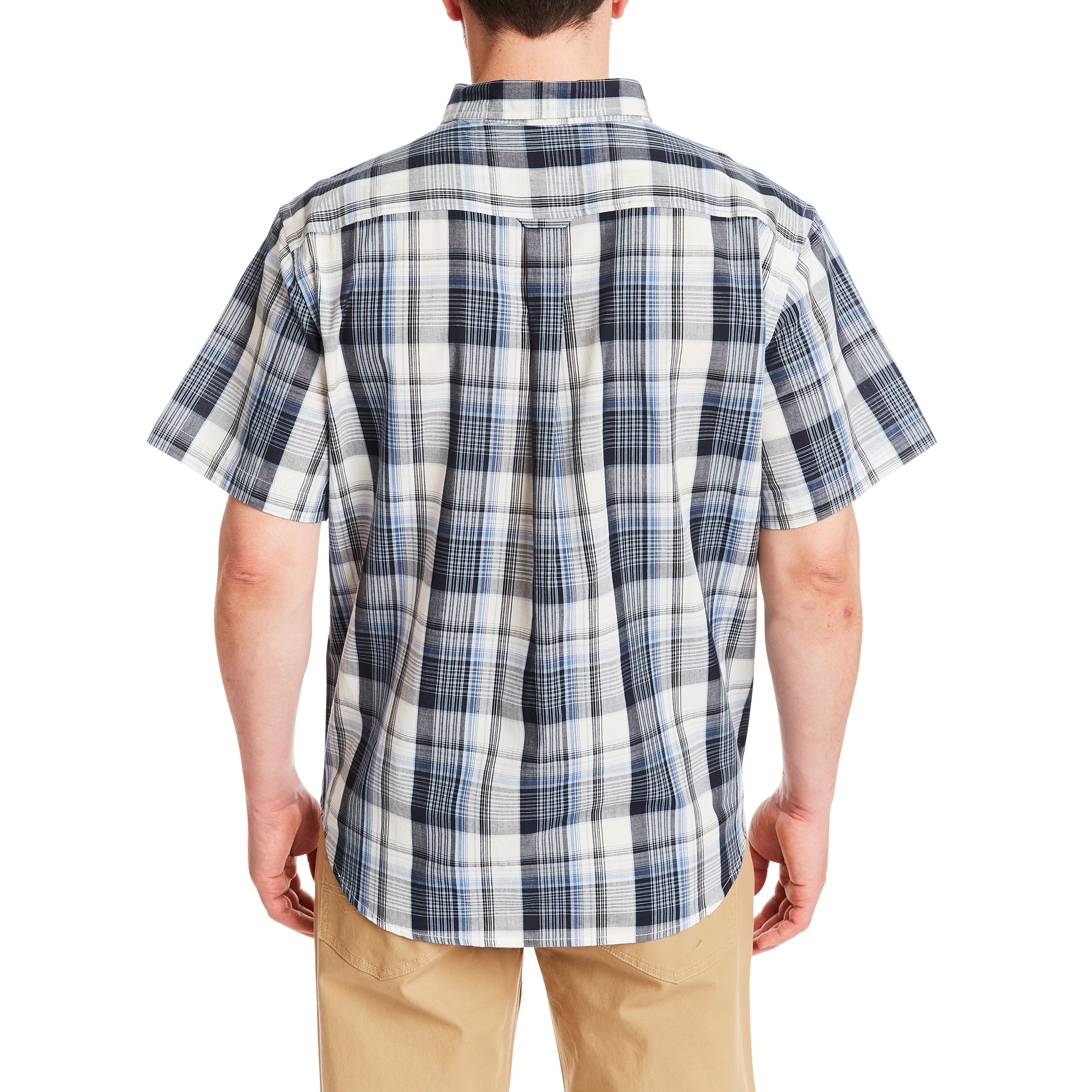  Smith's Workwear Short Sleeve Cotton Plaid Shirt - Grey-413 - Bonton