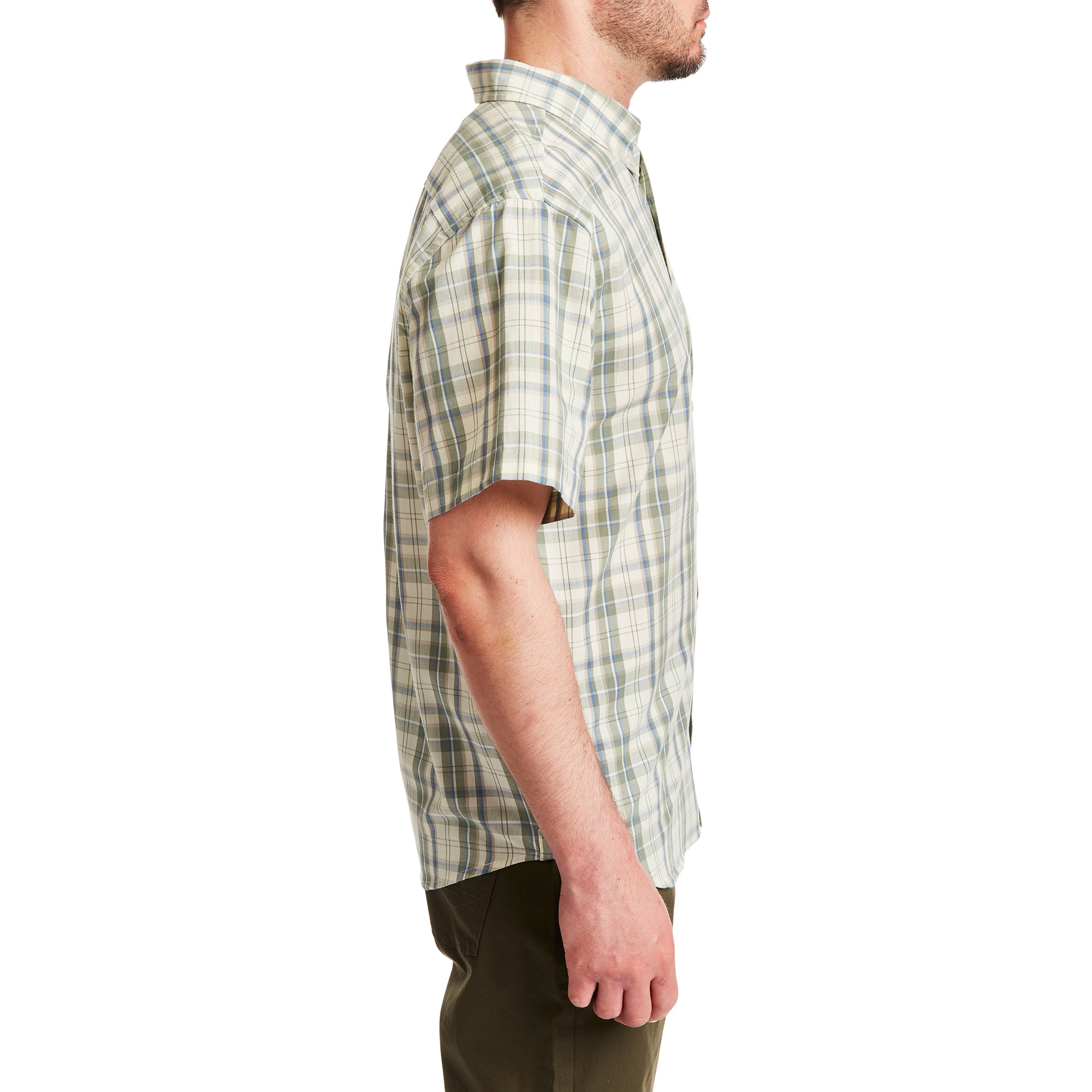  Smith's Workwear Short Sleeve Cotton Plaid Shirt - Sage-444 - Bonton