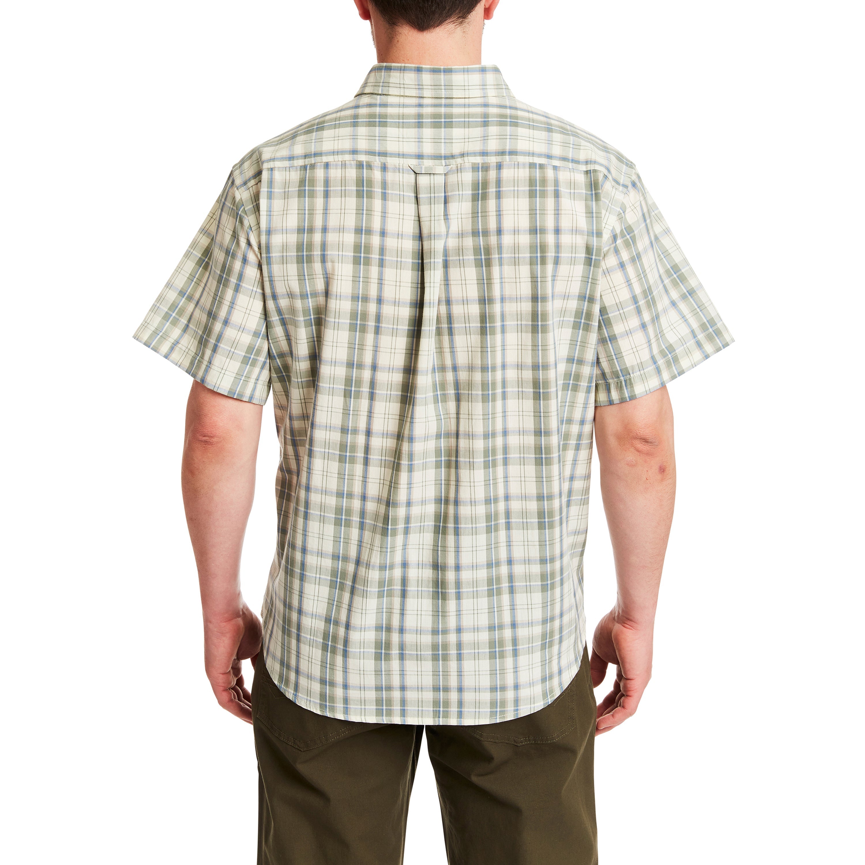  Smith's Workwear Short Sleeve Cotton Plaid Shirt - Sage-444 - Bonton