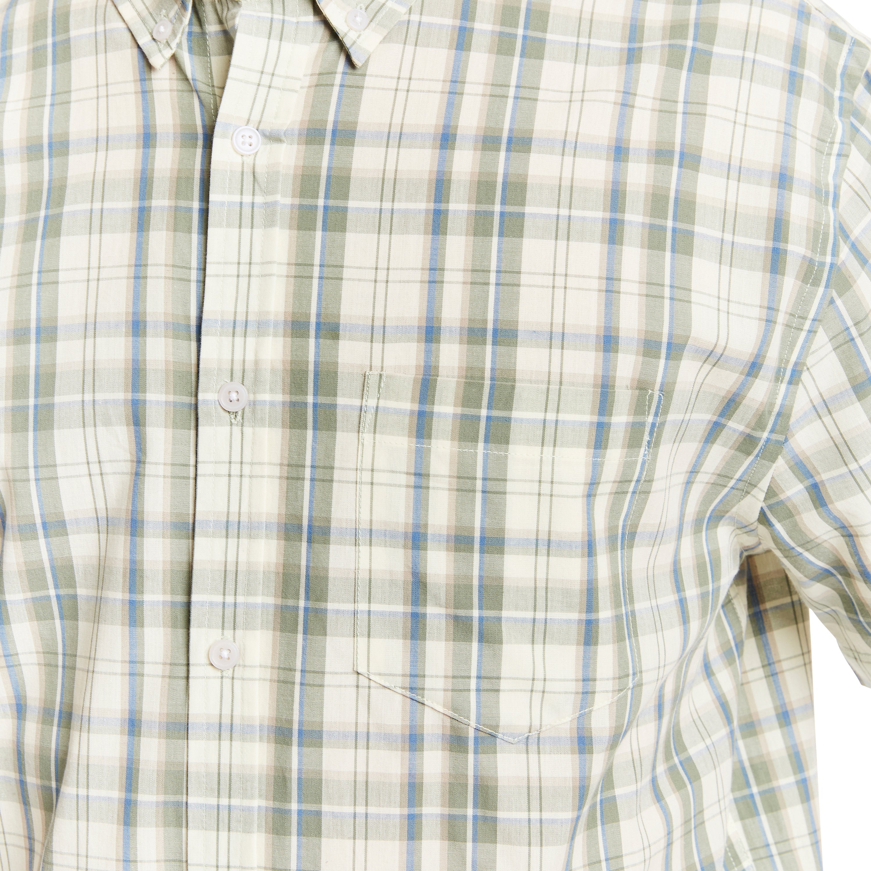  Smith's Workwear Short Sleeve Cotton Plaid Shirt - Sage-444 - Bonton