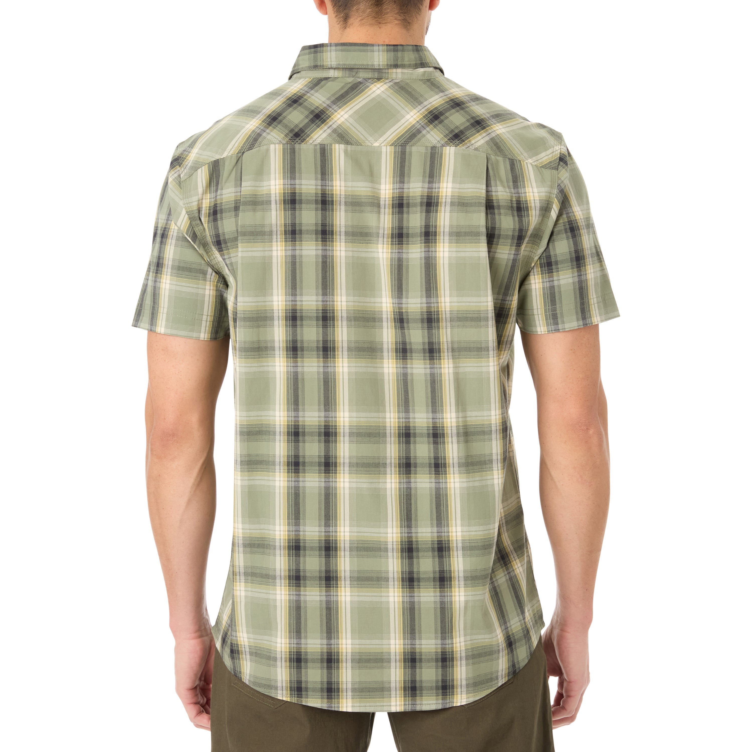  Smith's Workwear Stretch Short Sleeve Plaid Shirt - Sage-346 - Bonton