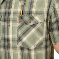 Stretch Short Sleeve Plaid Shirt