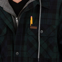 Sherpa-Lined Hooded Flannel Shirt Jacket