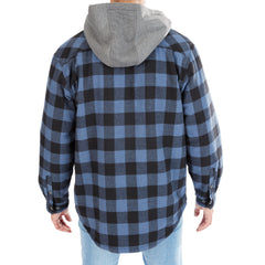 Sherpa-Lined Hooded Flannel Shirt Jacket