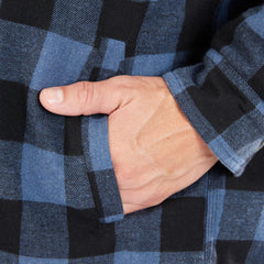 Sherpa-Lined Hooded Flannel Shirt Jacket