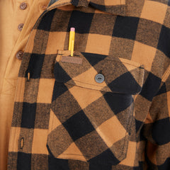 Sherpa-Lined Hooded Flannel Shirt Jacket