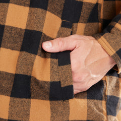 Sherpa-Lined Hooded Flannel Shirt Jacket