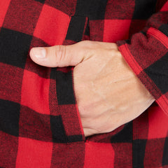 Sherpa-Lined Hooded Flannel Shirt Jacket